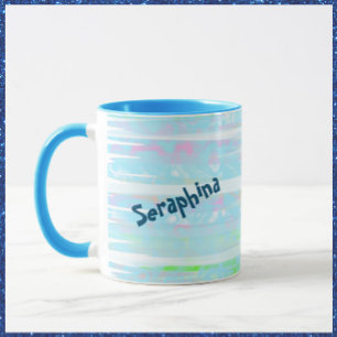 Caneca Breezy Summer Sentir Abstrato Aqua Stripes