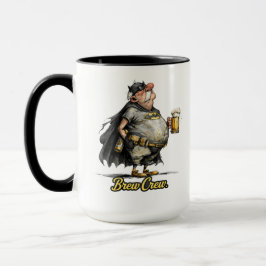 Caneca Brew Crew Beer Superhero Funny Tee