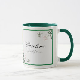 Caneca Bridesmaid do Flor Rosa Botânico Elegante
