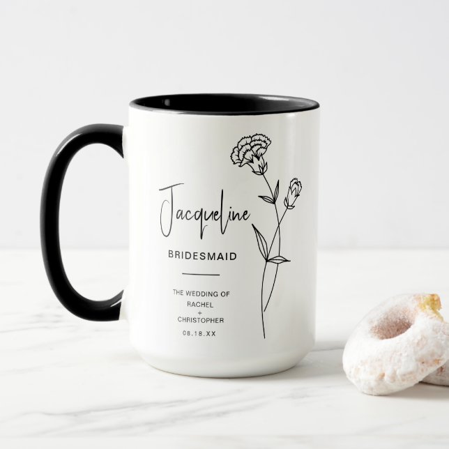 Caneca Bridesmaid | Flor de Nascimento do Cravo (Com Donut)