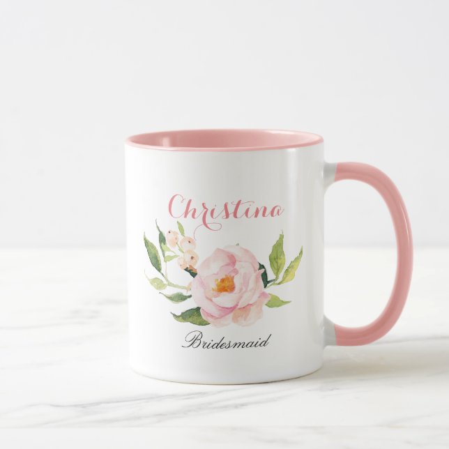 Caneca Bridesmaid Floral-2 Personalizado (Direita)