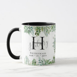 Caneca Bridesmaids Personalizados Monograma Casamento Gre