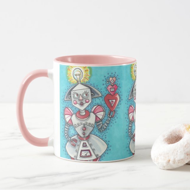 Caneca BRIGHT IDEA GIRL ROBOT MUG Repetir (Com Donut)