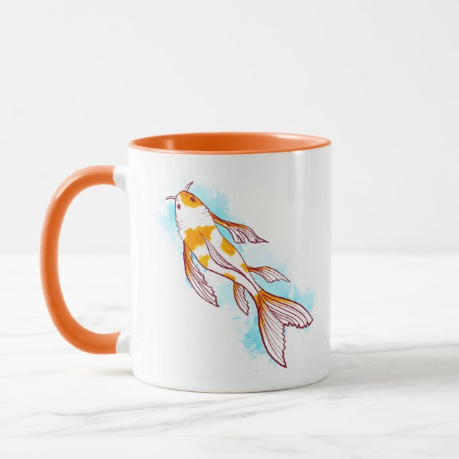 Caneca Bright Koi Fish Illustration Mug (Esquerda)