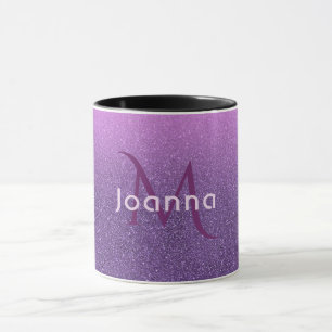 Caneca Brilhante ultra violeta e cor-de-rosa feminino com