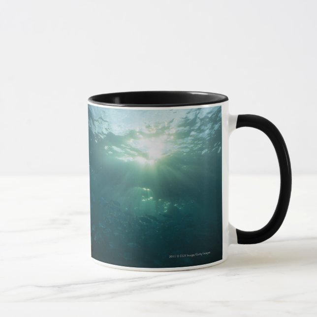 Caneca Brilho claro no recife de corais e na escola dos (Direita)