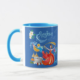 Caneca brilho do ano novo tailandês azul