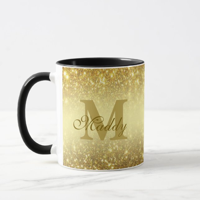 Caneca brilho dourado personalizado (Esquerda)