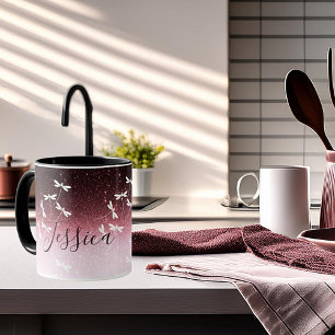 Caneca Brilho e libélulas personalizadas