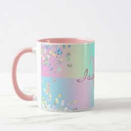 Caneca Brilho Holográfico de Unicórnio