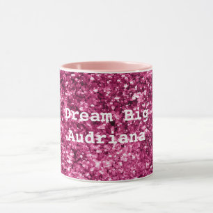 Caneca Brilho Rosa Glitter