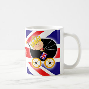 Caneca britânica da bandeira do bebê real