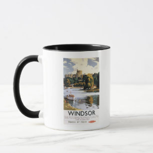 Caneca British Railways Windsor Castle Thames Poster