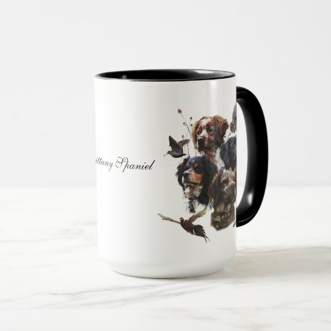 Caneca Brittany Spaniel, Paixão por Aves (Frente Esquerda)