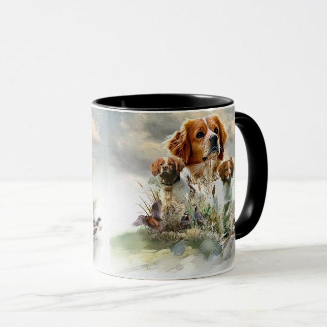 Caneca Brittany Spaniels, French Brittany, Bird dog (Frente Esquerda)