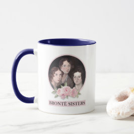 Caneca Bronte Sisters Retrato com Rosas Rosa