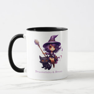 Caneca Broomsticks e Brews Witeen Halloween