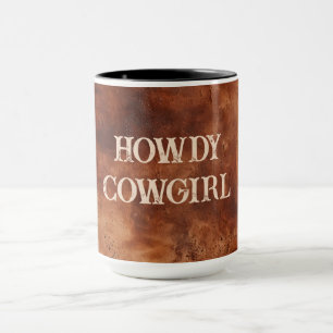 Caneca Brown Ocidental Howdy Cowboy Brown