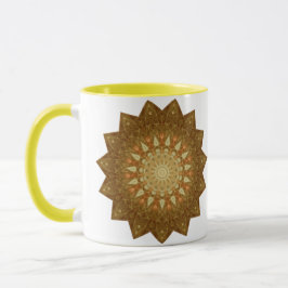 Caneca Brown Orange Star Mandala