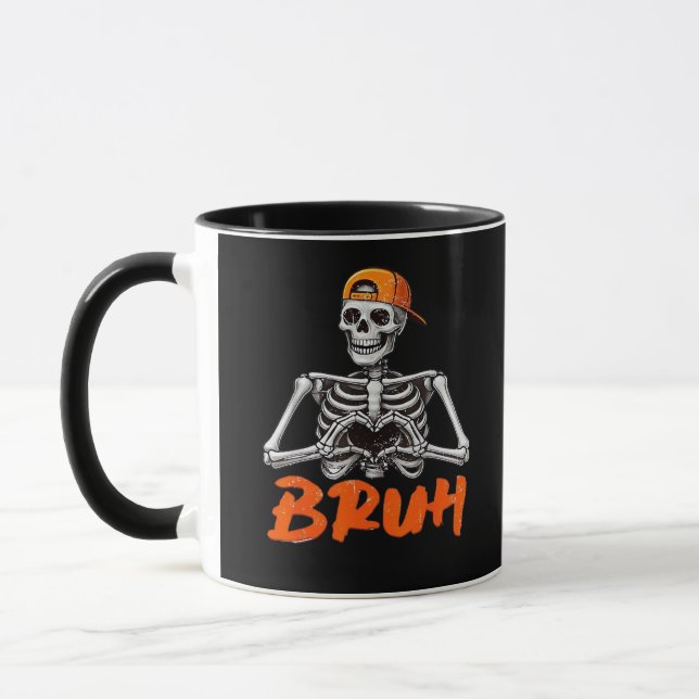 Caneca Bruh Skeleton Halloween Men Cl (Esquerda)