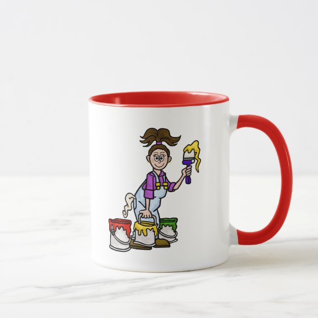 Caneca Brunette Female Painter Name Mug (Direita)