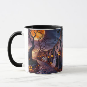 Caneca Bruxa Branca de Halloween, Nome Personalizado