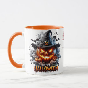 Caneca Bruxa da Abóbora Sinistra - Feliz Halloween