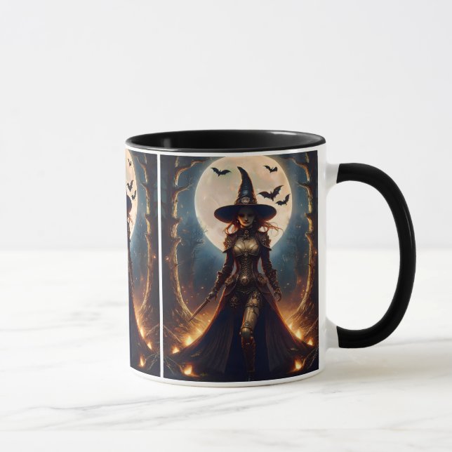 Caneca Bruxa da Floresta Steampunk do Halloween (Direita)