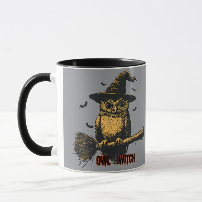 Caneca Bruxa de Coruja Assustadoramente Fofa Café de Hall (Esquerda)