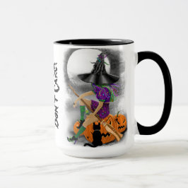 Caneca Bruxa de Halloween com Mug de Gato Negro