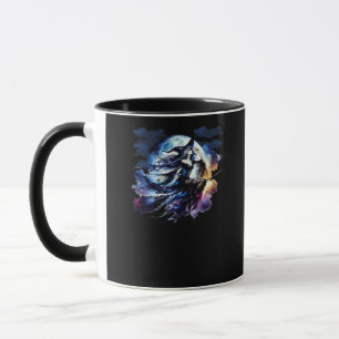 Caneca Bruxa De Whimsigoth Voando Sobre Mulheres De Lua C