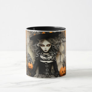 Caneca Bruxa do Halloween fofa e assustadora