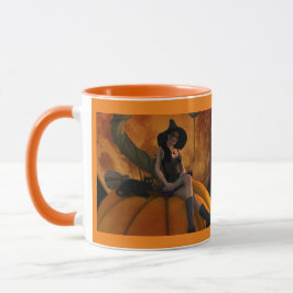 Caneca Bruxa e Gato na Pumpkin Gigante
