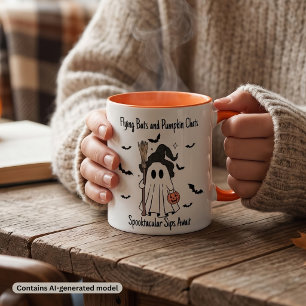 Caneca Bruxa Fantasma Fofa de Halloween