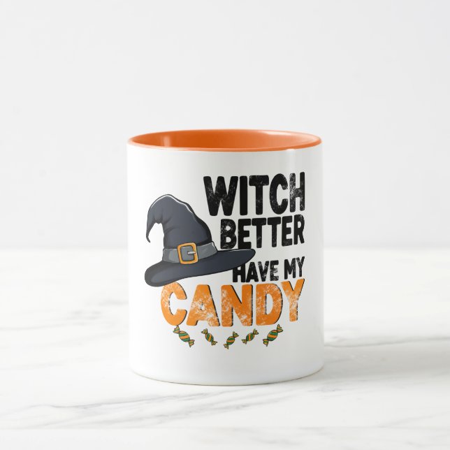 Caneca Bruxa Melhor Ter Meu Halloween De Doces  (Centro)