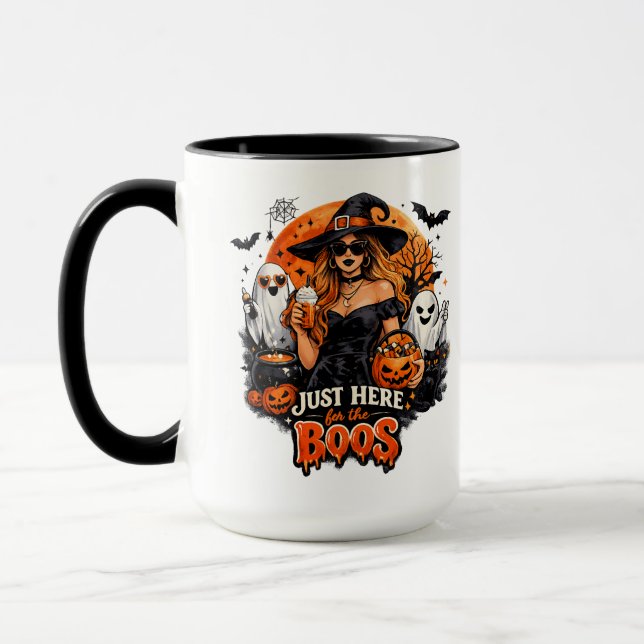 Caneca Bruxa Moderna Aqui Só Para os Espíritos de Hallowe (Esquerda)