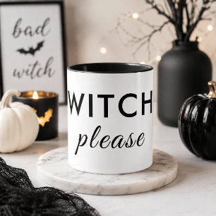 Caneca Bruxa Moderna, Por Favor, Halloween Mug - Chic Mín