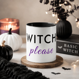 Caneca Bruxa Moderna, Por Favor, Halloween Mug - Chic Mín