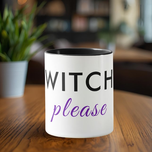 Caneca Bruxa Moderna, Por Favor, Halloween Mug - Chic Mín (Criador carregado)