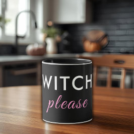 Caneca Bruxa Moderna, Por Favor, Halloween Mug - Chic Mín