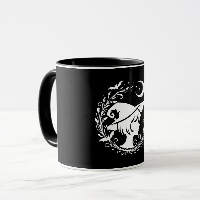 Caneca Bruxa Pixie Magia Wicca Bruxas Dia das Bruxas (Frente Esquerda)