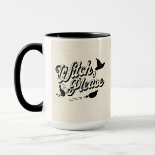 Caneca Bruxa Por Favor Citação Divertida de Halloween