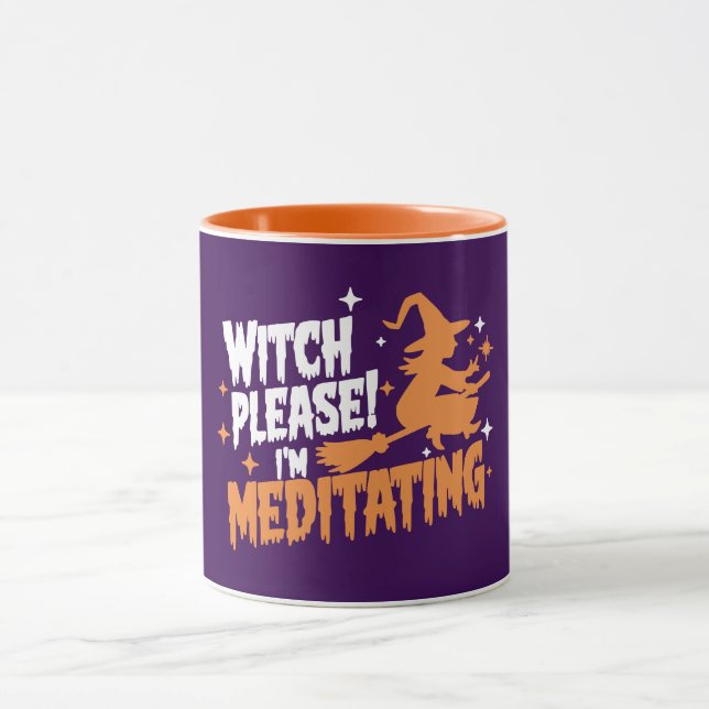 Caneca Bruxa, por favor, estou meditando o Halloween (Centro)