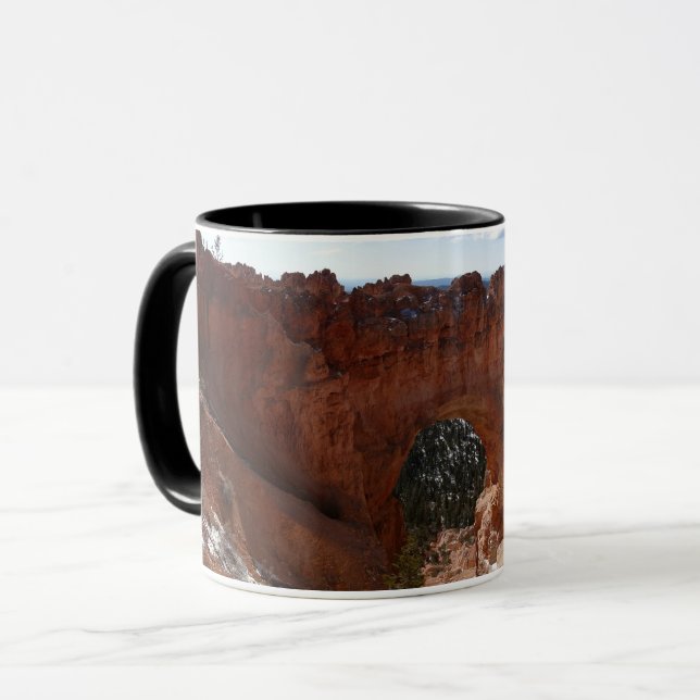 Caneca Bryce Canyon Natural Bridge Snowy Landscape Foto (Frente Esquerda)