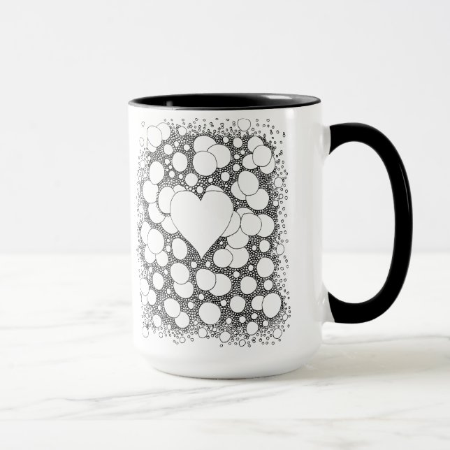 Caneca Bubble Art, Retro, Hippie, Boho Coffee Mug (Direita)