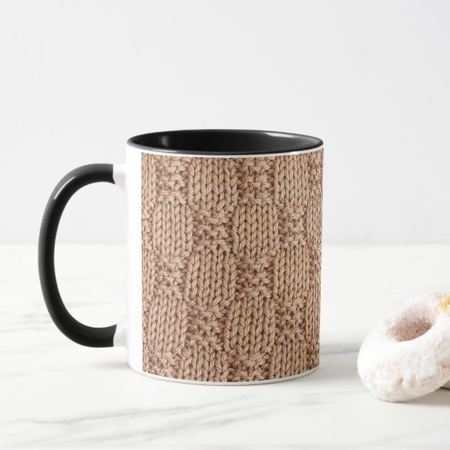 Caneca Bubble Knit Stitch Patterch de Shirley Taylor (Com Donut)