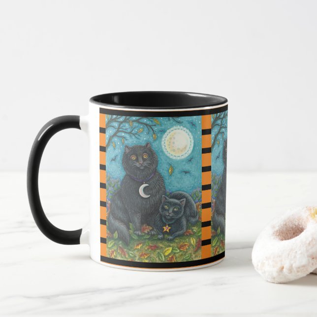 CANECA BUBO E PYEWACKET, GOMA COMBO COMBO DE GATO PRETO (Com Donut)