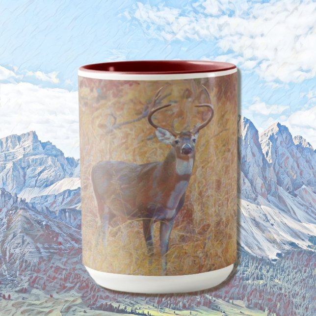 Caneca Buck Deer Nature Art Wild Animal Mug Cup (Criador carregado)