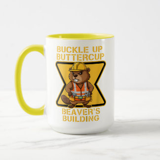 Caneca Buckle Up Buttercup Beaver Workplace Safety Meme
