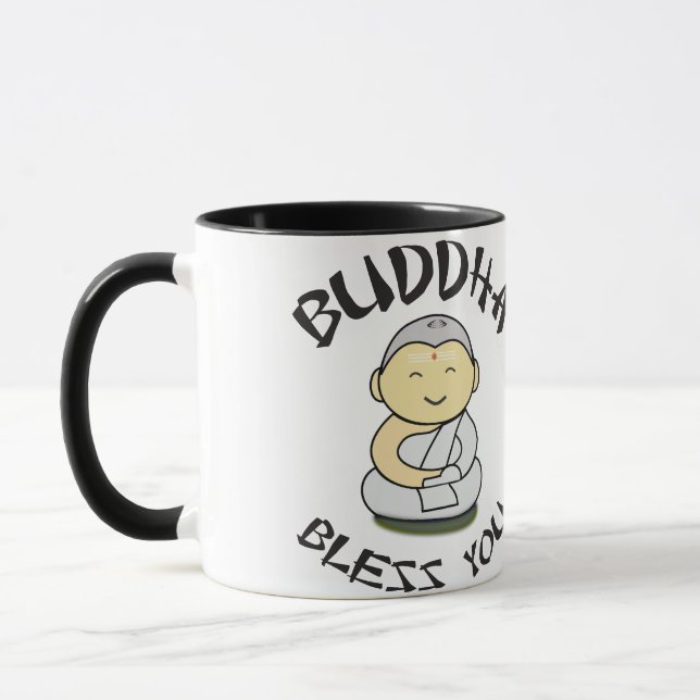 Caneca Buda Abençoa Você - Feliz Buda Bonito (Esquerda)